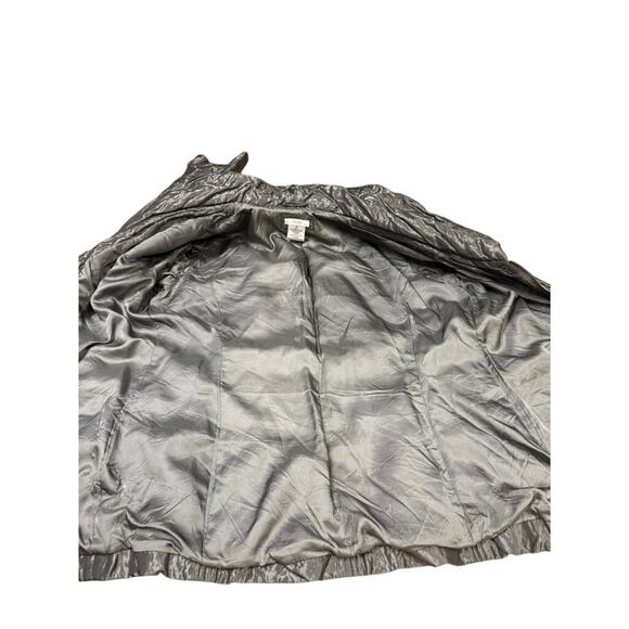 "CACHE" Silver Metallic Dress Coat VTG SZ M Belted 80's Girl's Night Out Club - Picture 9 of 16